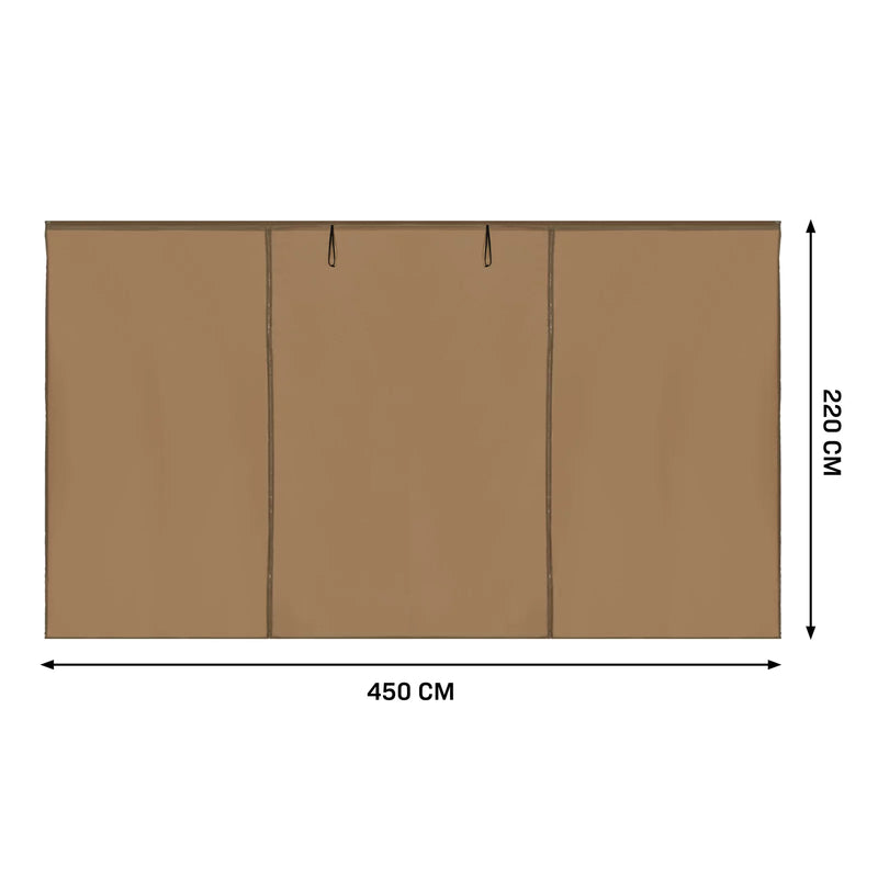 Lot de parois latérales Vonroc pour tente de réception double 6 × 4,5 m - 6 pièces - Beige