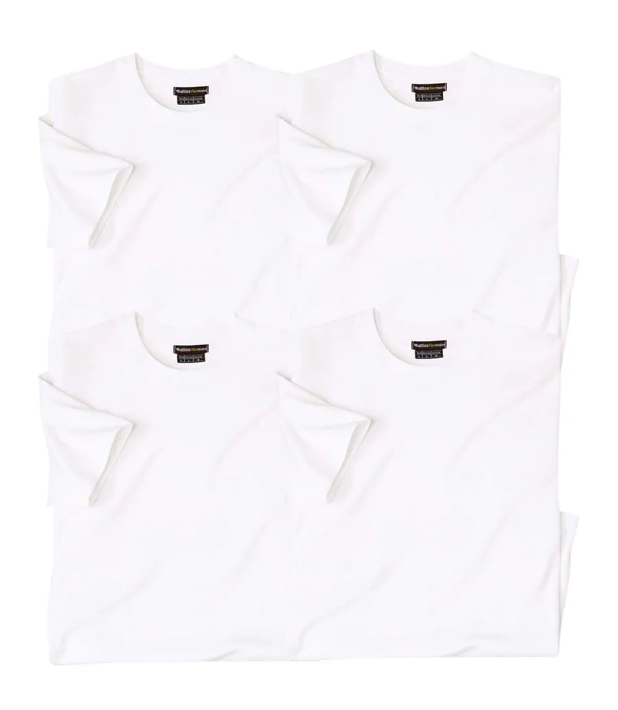 Lot de 4 t-shirts blancs Atlas