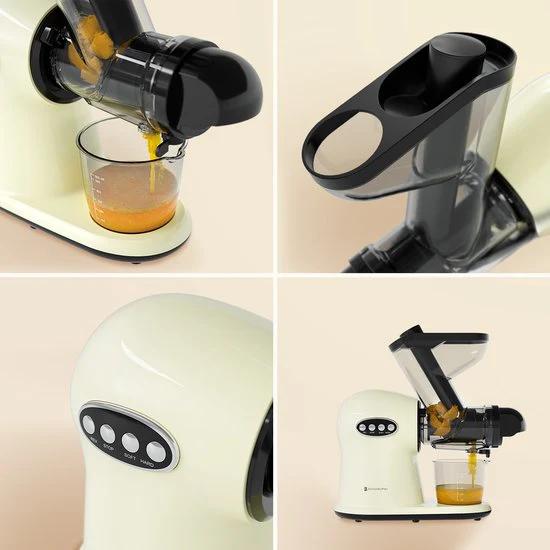KitchenBrothers Extracteur de jus XL - Presse-agrumes - Presse-légumes et fruits - alimentation 43 mm et 70 mm - 500 ml - Champagne