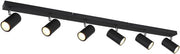 Globo Robby projecteur apparent - noir avec chrome - 6 lampes - 6xGu10 - Smart suitable