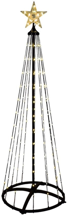 Sapin de Noël LED noir Nampook avec 154 LED, 150 cm et télécommande – Blanc chaud