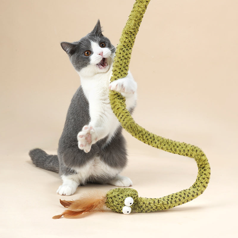 Cette canne à chat « serpent à cliquet »