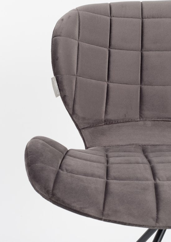 Chaises de salle à manger Zuiver OMG Velvet grises - Lot de 2