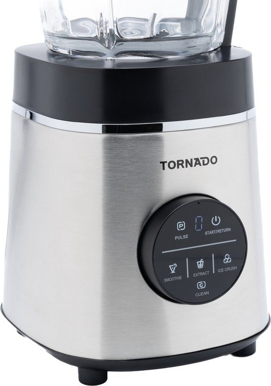 Mixeur Tornado Power - TBL-1402E-GS – 1 400 W - Bol en verre de 1,75 L - Boîtier en acier inoxydable