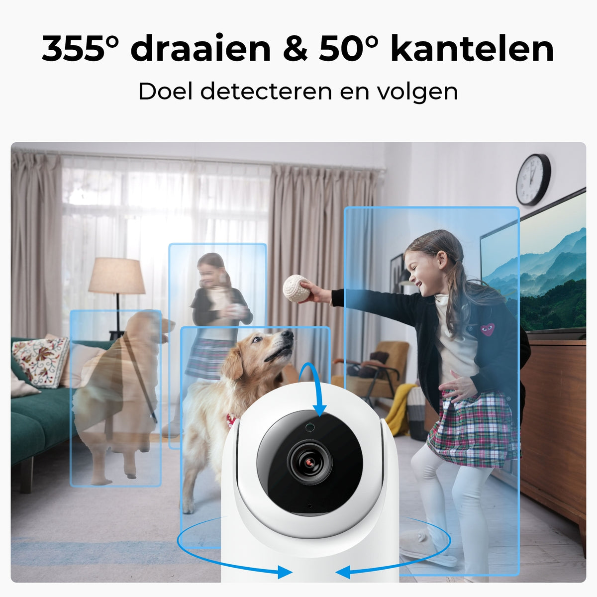 Caméra Wi-Fi d'intérieur Reolink E321 avec fonction panoramique et inclinaison - 3 MP - blanche