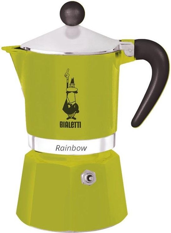 Percolateur Bialetti Rainbow 1 tasse, vert – Machine à expresso – Aluminium – Cafetière italienne – 60 ml