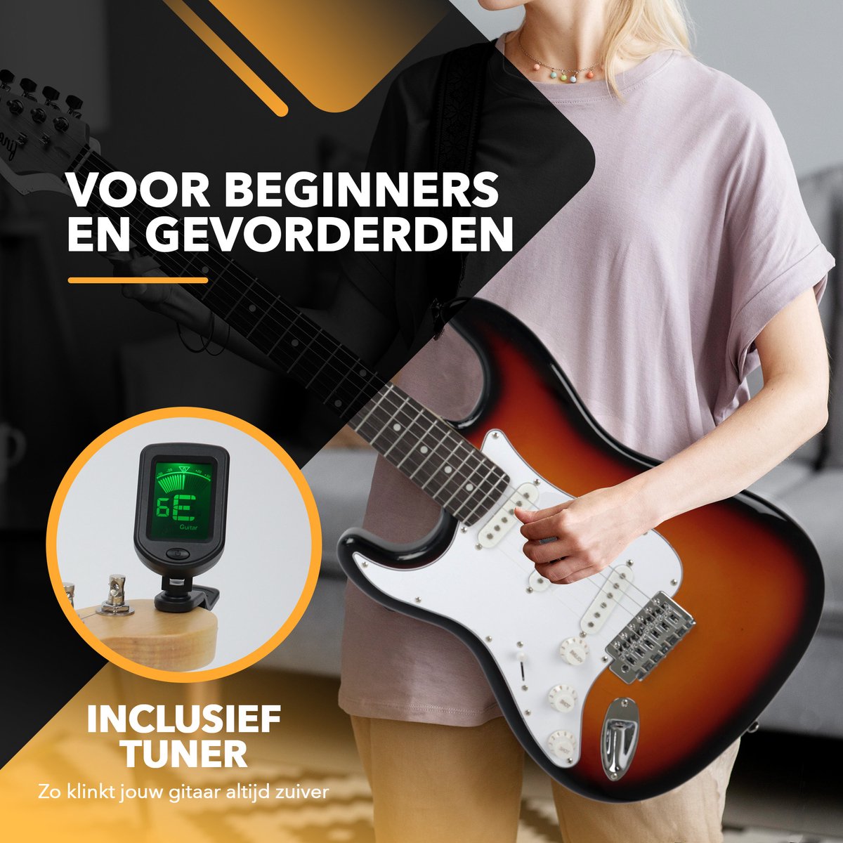 Guitare électrique Finesse avec housse – Sunburst – Format standard 4/4