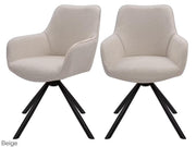 Chaise de salle à manger pivotante Dutchbone Oliver - Lot de deux - Tissu beige - Assise confortable