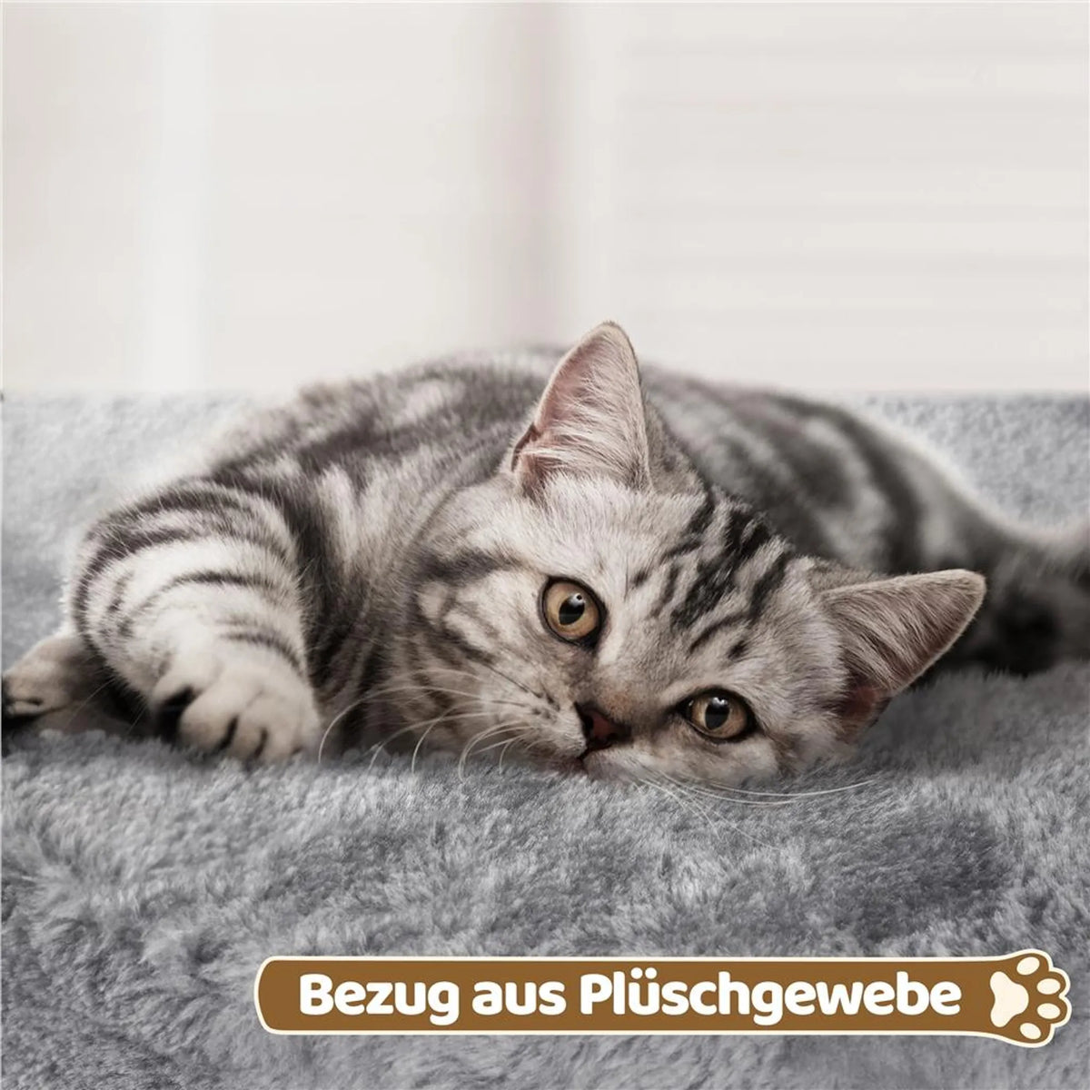 Arbre à chat Yaheetech 58 cm – avec maisonnette et poteaux en sisal, gris clair
