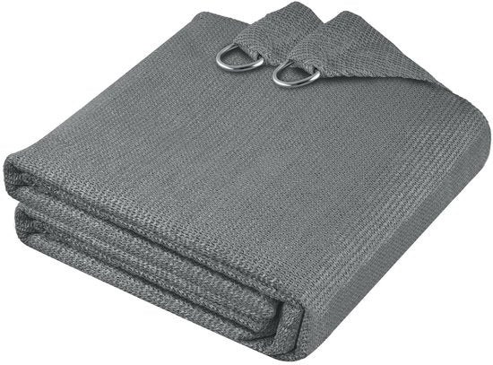 tectake® Toile d'ombrage rectangulaire Sunny - 3 x 5 m - Toile d'ombrage extra robuste en HDPE 185 g/m² - Protection UV 50+ - Résistant aux intempéries et à la déchirure - Parasol pour jardin, balcon, terrasse - Parasol avec matériel de fixation - Gris