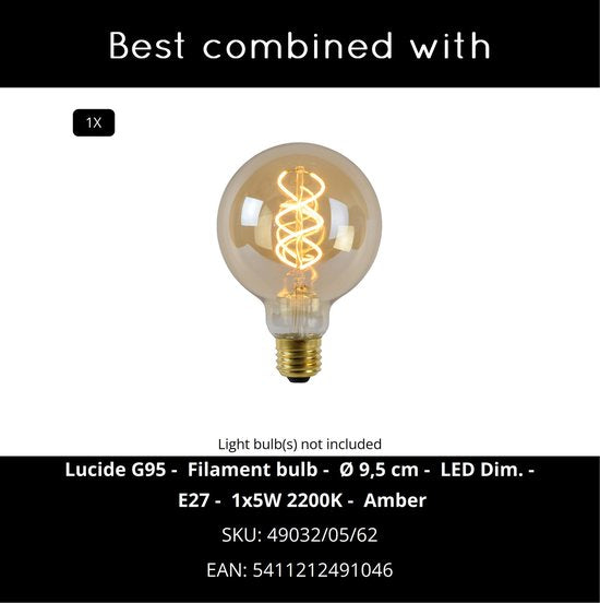 Lucide THOR - Applique murale - 1xE27 - Fer gris