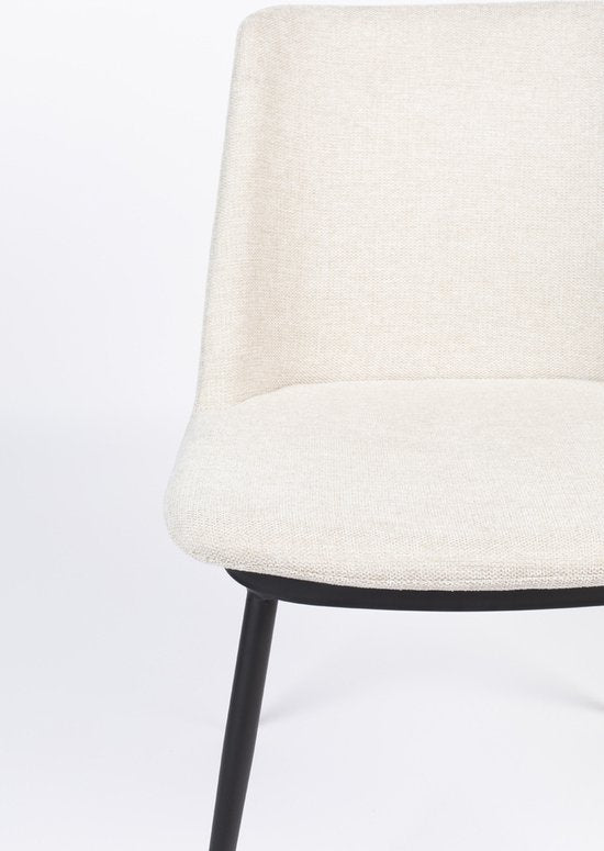 Chaise de salle à manger en tissu beige - 63x49.6x80cm - Lionel - Giga Meubel