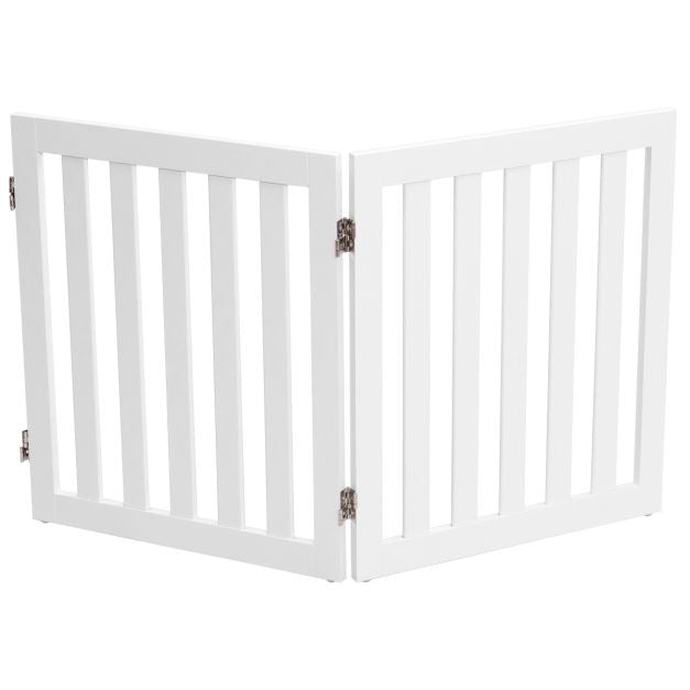 Grille de fermeture pour chiens 60 cm Haut Rose de protection Barrière d'escalier Barrière pour chiens Pliable 2 panneaux Blanc