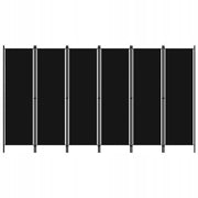 Paravent noir - 6 panneaux - 300 x 180 cm - Séparateur d'espace