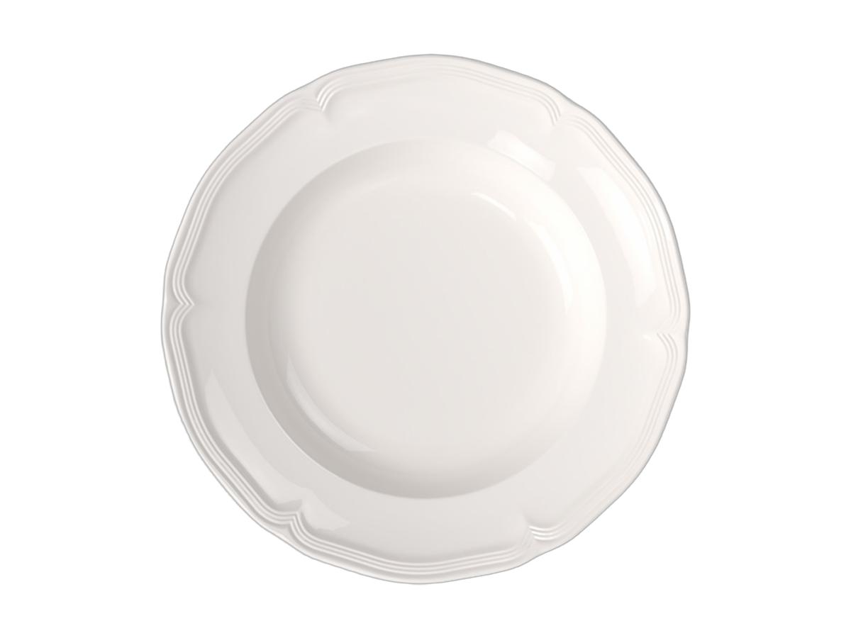 Assiette creuse Villeroy & Boch Manoir - Porcelaine haut de gamme - Ø 23 cm - Lot de 6 - Blanc