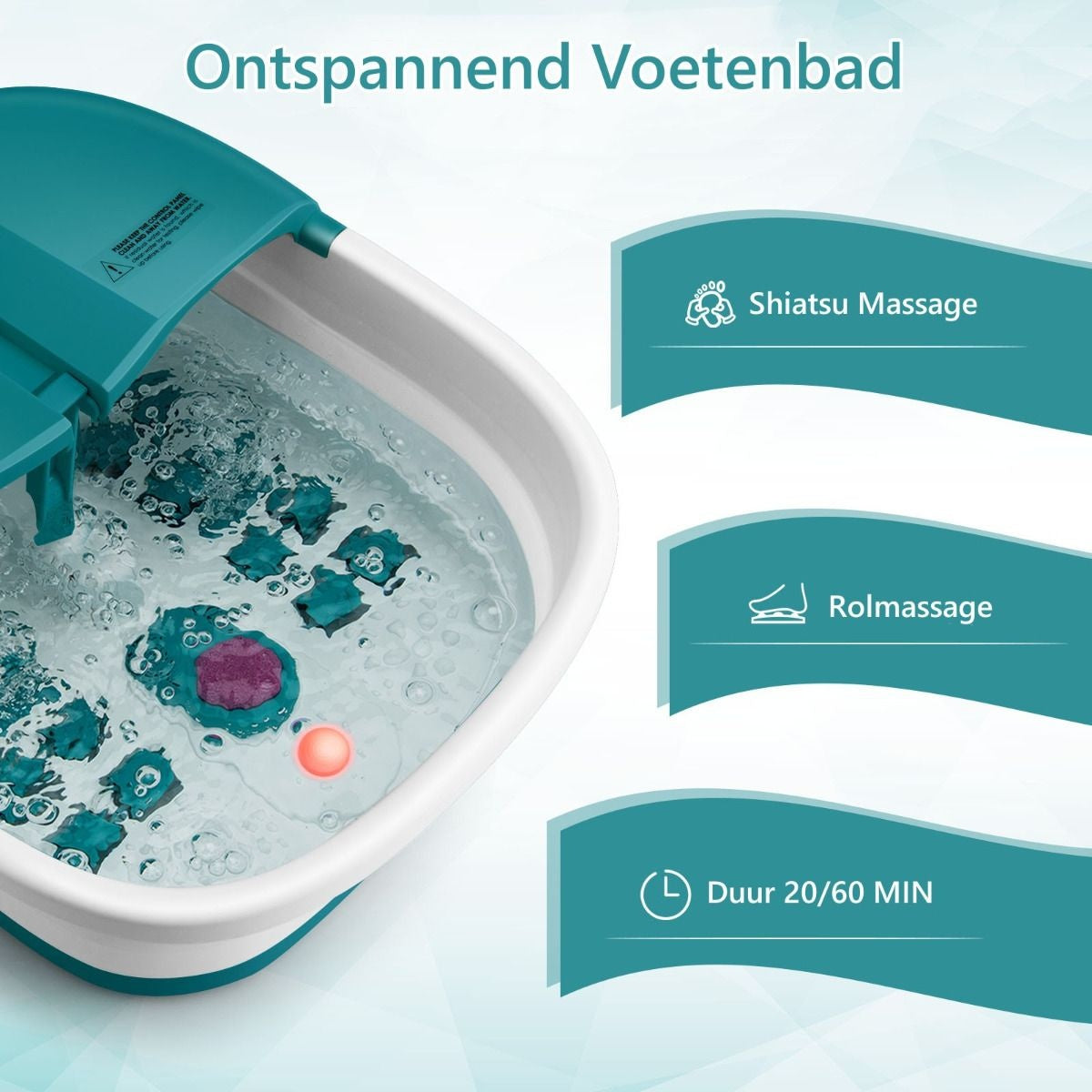 Coast foot bath massage -appareil de massage des pieds avec commande externe pliable 33.5 x 41 x 20.5 cm turquoise