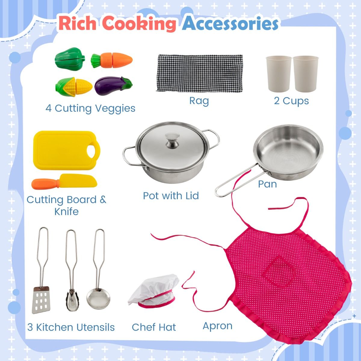 Cuisine jouet en bois Coast pour enfants - avec lumières et sons - distributeur d'eau et lave-linge - noir