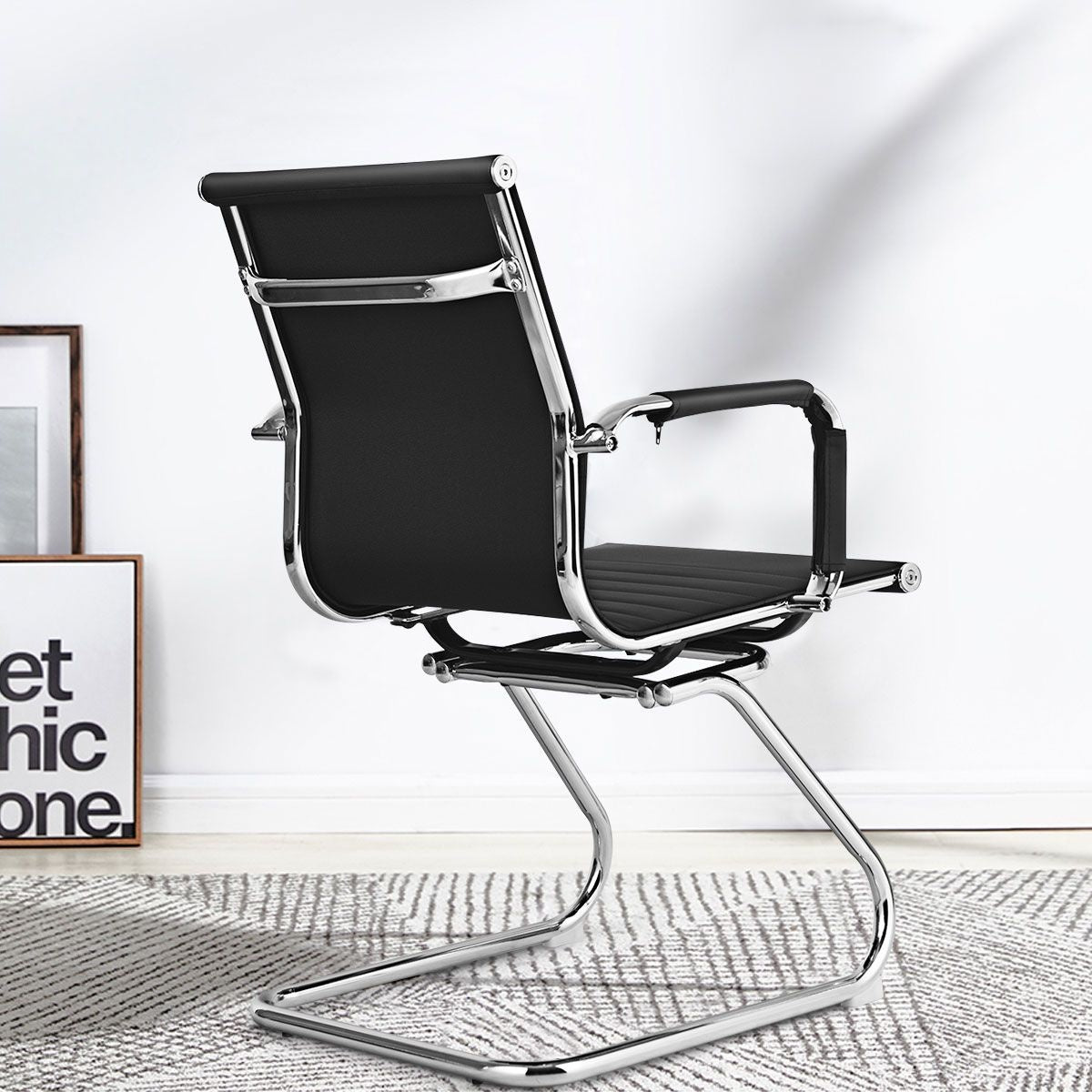 Coast Set de 2 chaises de bureau - Cuir PU - Max. 120 kg - Noir