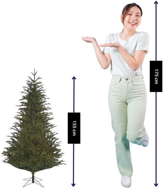 Black Box Trees Frasier - Sapin de Noël au volume généreux et 1 298 branches - Décoration de Noël d'intérieur - Sapin artificiel facile à monter - H 155 x Ø 109 cm - Vert