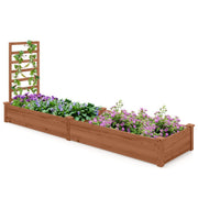 Jardinière surélevée Coast avec treillis - Jardinière à 2 compartiments - Bois de pin naturel - 235 x 63 x 102 cm