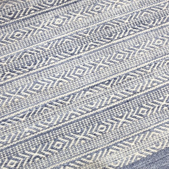 Tapis d'extérieur AXI Rhodos – Rectangulaire – 200 x 290 cm – Bleu – Motif géométrique – Tapis d'extérieur – Résistant aux intempéries et aux UV – Tissage plat – Tapis de jardin – Pour l'intérieur et l'extérieur – Tissé à la main