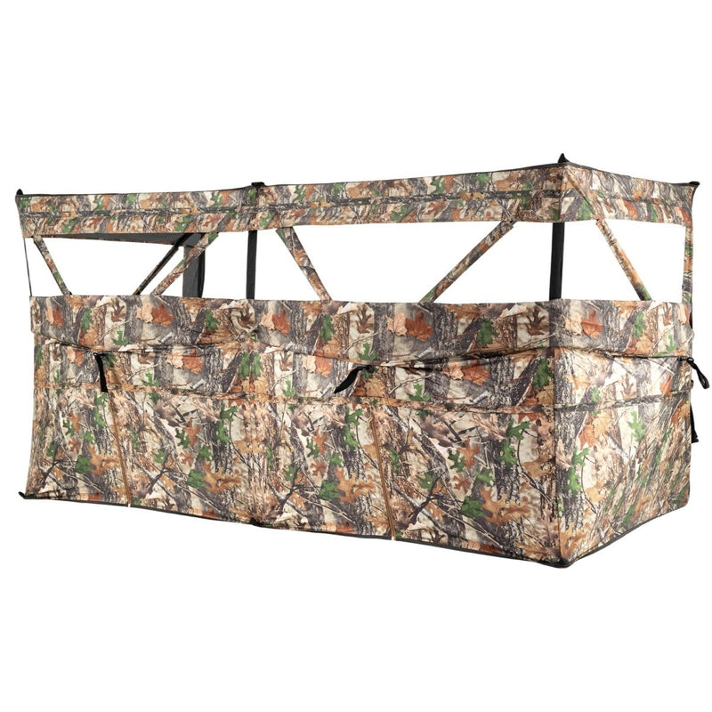 Abri de chasse Coast - Vue panoramique à 360° - Porte pour chien - Camouflage 240 x 120 x 120 cm