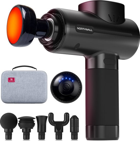 Masseur - Northwall - Pistolet de massage - 6 accessoires  - Relaxation - Sans fil