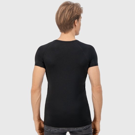 Anti Sweat Shirt - Fibershirts® - Coussinets d'aisselles cousus - Maillot de corps - Noir - Col rond - Hommes - Taille M