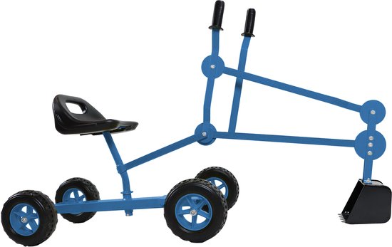 AXI Dean, petite pelleteuse pour bac à sable, bleue/noire – 4 roues – siège pivotant à 360°