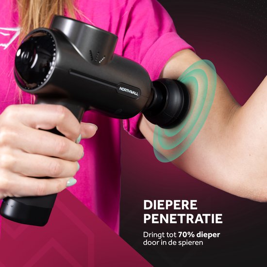 Masseur - Northwall - Pistolet de massage - 6 accessoires  - Relaxation - Sans fil