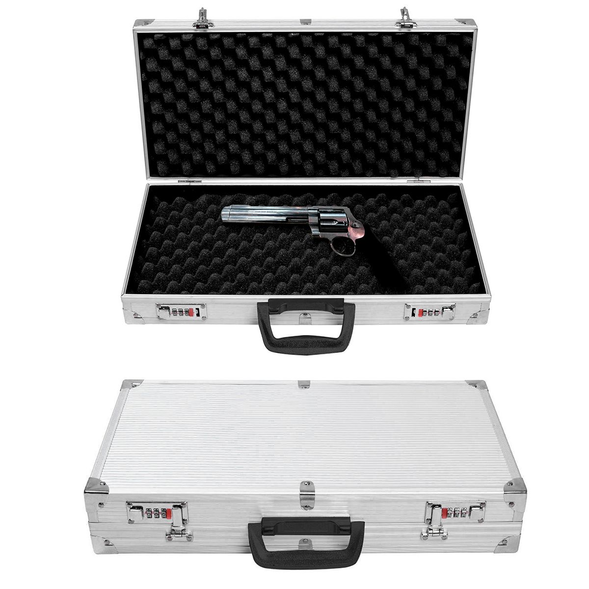 Mallette pour fusil Coast - cadre en aluminium - avec serrures à combinaison - argent 47 x 25 x 8,5 cm