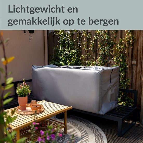 Chefarone Protective Cover Garden Cushions - Extra Large 60x175 cm - Storage Cover Garden Furniture, Lounge Set and Lounger - Cushion Bag for Lounge Cushions - Garden Cushion Cover Waterproof - Weatherproof - UV Protection - Grey