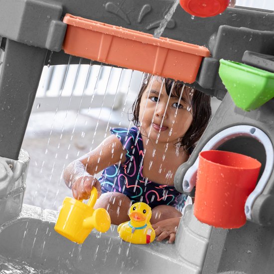 Table à eau « Discovery Stone Pond » de Step2 Pump & Splash – Avec pompe à eau, seau et 10 accessoires – Table de jeux aquatiques pour tout-petits – Jouets d'extérieur à partir de 2 ans – Table d'activités aquatiques pour le jardin / l'extérieur