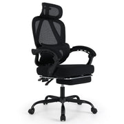 Chaise de bureau ergonomique Coast - dossier et appui-tête réglables - repose-pieds rétractable - noir