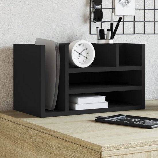 vidaXL - Bureau - rangement - 44,5 x 24 x 25 cm - bois traité - noir