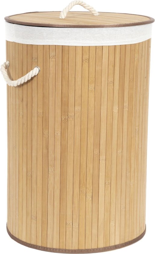 Panier à linge Compactor en bambou 40 x 60 cm, marron