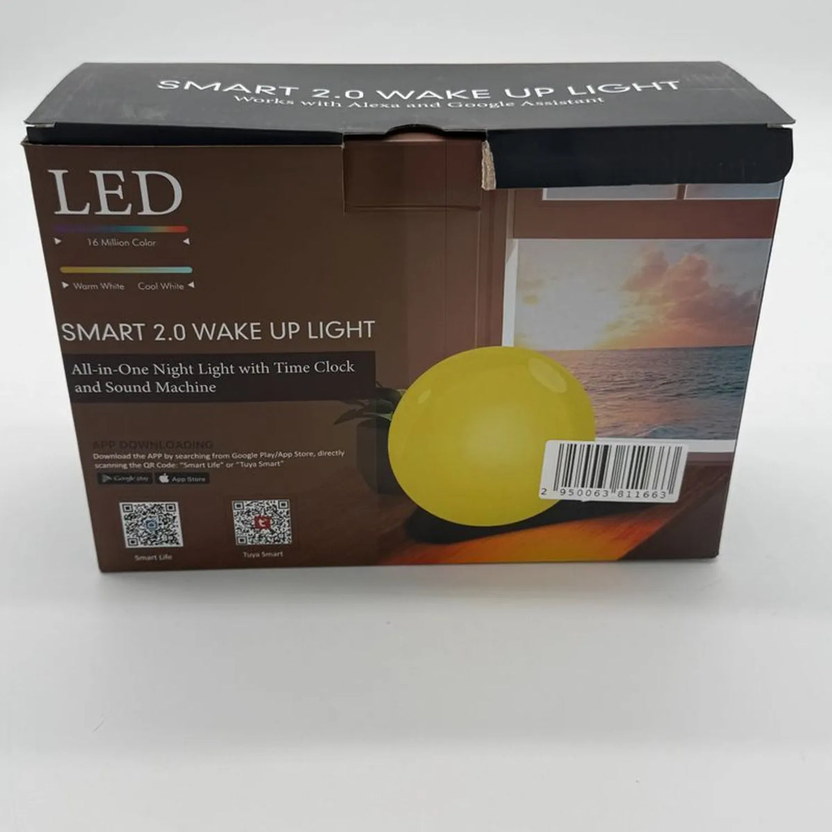 Nuvance Smart 2.0 Wake-up Light – Réveil intelligent avec simulation du lever du soleil, lumière colorée, haut-parleur et commande via une application