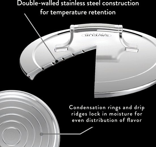 Cocotte avec couvercle - Saveur Selects - Ø22.9 cm - Acier inoxydable - Sans PFAS - Compatible induction et four