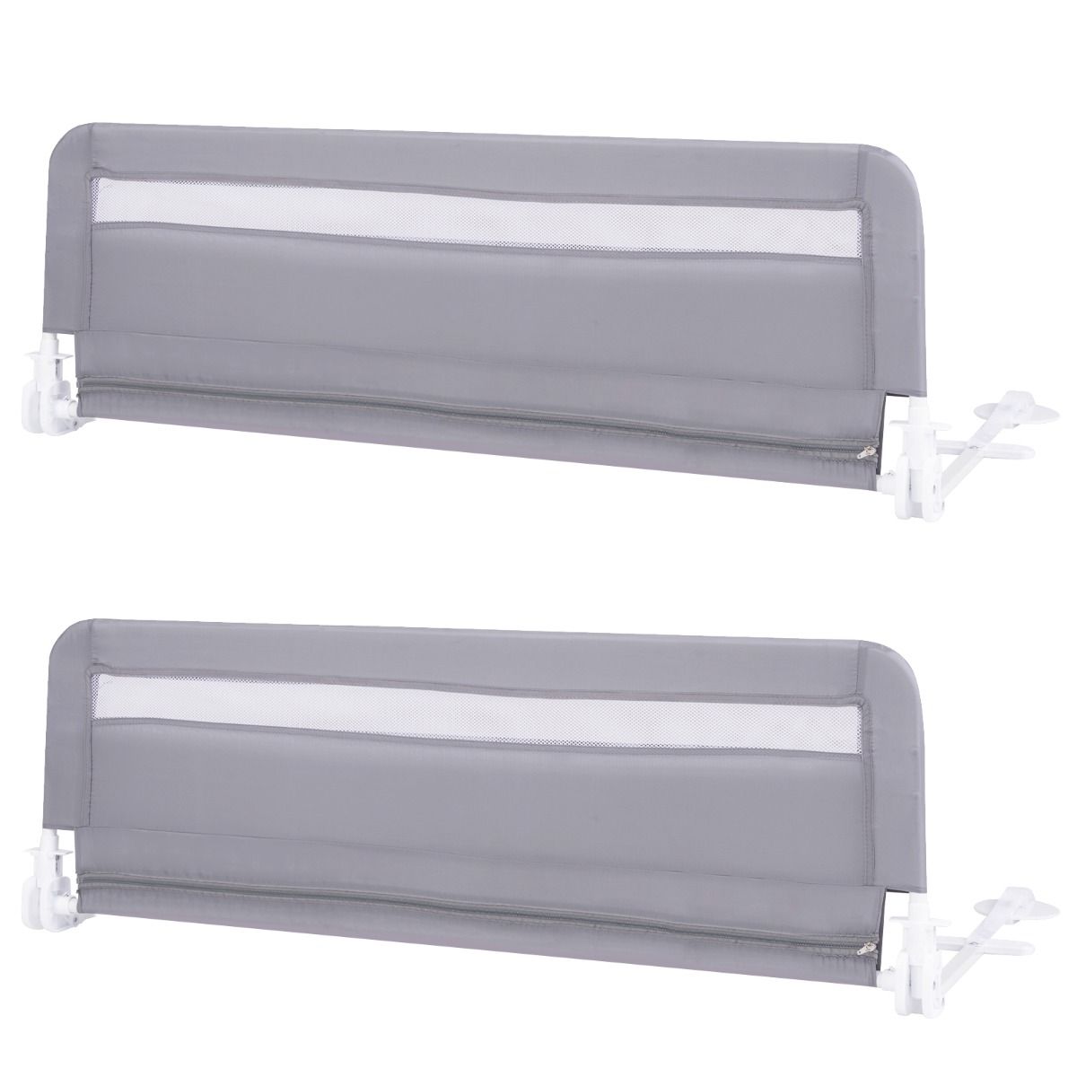 Barrière de lit Coast pour tout-petits - modèle pliable - housse amovible et lavable - gris - 120 cm