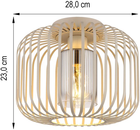 Plafonnier - beige - ALFRED - métal - Ø 28 cm - E27 - 15758D - Globo