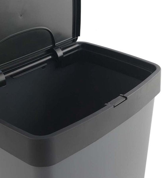 Poubelle de recyclage Sp Berner - poubelle - 2 ou 3 compartiments - plastique 100 % recyclé - gris