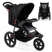 Poussette de jogging Coast - Poussette pliable - Capote réglable - Siège inclinable - Noir