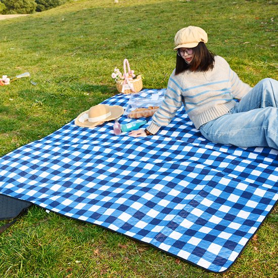 Fuegobird - Couverture de pique-nique - 200 x 200 cm - Couverture de plage - Couverture de camping pliable - Imperméable - Tapis de pique-nique anti-sable - Tapis de jardin et de plage portable - Lavable en machine - Pour le camping, le jardin et le parc-