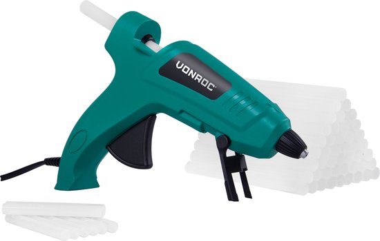 VONROC Pistolet à colle - 70W - Ø11,2MM - fonction anti-goutte - 56 cartouches de colle incluses