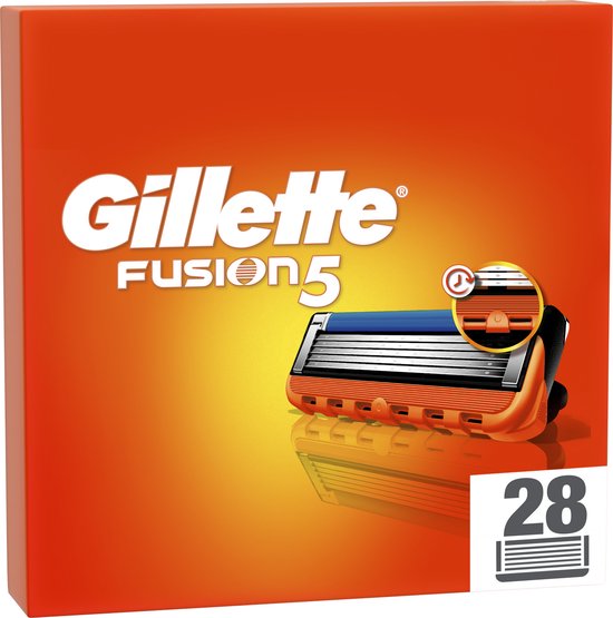 Lames de rasoir Gillette Fusion5 pour hommes - 28 pièces - Emballage en carton à glisser dans la boîte aux lettres