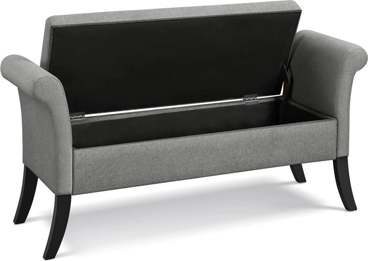 Yaheetech Banquette avec rangement et accoudoirs - 131 x 43,5 x 64,5 cm - Gris clair