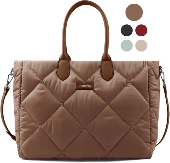 Sac à langer Mommsy – Sac à langer – Mom Bag – Compartiment isotherme – Tissu matelassé – Mommy Bag – Très spacieux – Hydrofuge – Organiseur – Léger – Marron