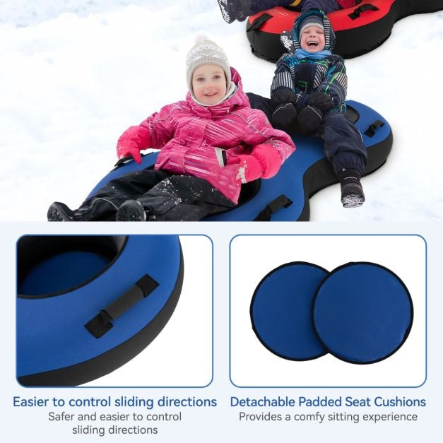 Coast 2-Seater Snow Sleigh - 200 cm - Avec cordon de serrage - Bleu