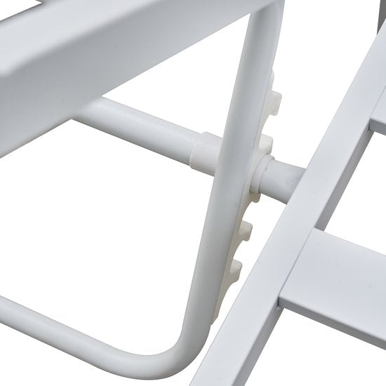 Ensemble de salon AXI Eos avec chaise longue, blanc aspect bois PSPC – Ensemble d'angle avec table – Structure en aluminium thermolaqué – Chaise longue intégrée – Plateau de table en PSPC
