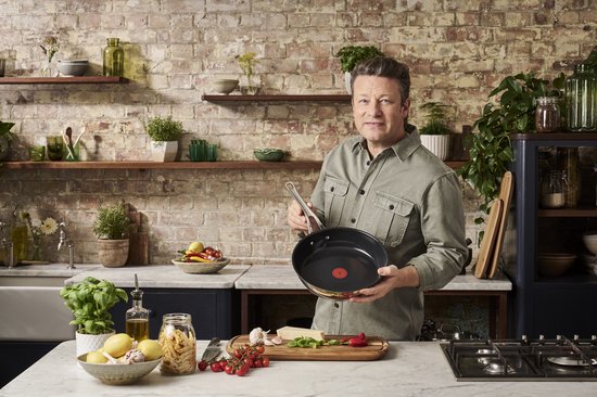 Wok en céramique Jamie Oliver by Tefal Classic Cook 30 cm + 1 protège-poêle - Induction - Sans PFAS